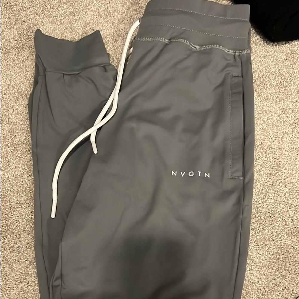 NVGTN Gray Athletic Joggers with White Drawstring